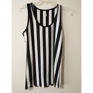(2) Large Tank Tops Black & White stripes and dots